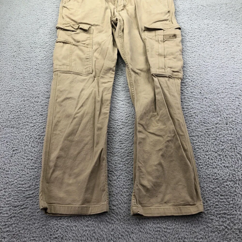 Carhartt Pants Mens 34x30 Beige Cargo Canvas Relaxed Straight Workwear Pockets